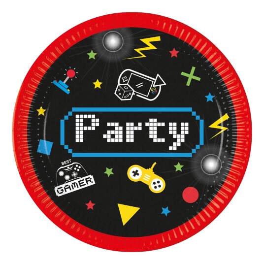 Globos Europe Papptallerkener Gaming Party - 8-pakning