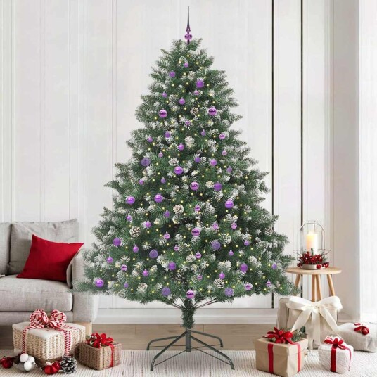 Kunstig juletre grønn 160 x 160 x 240 cm PVC og plast og stål Kunstig juletre grønn 160 x 160 x 240 cm PVC og plast og stål
