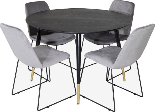 Venture Home Spisegruppe Dipp med 4 stk stoler Muce Svart Venture Home Spisegruppe Dipp med 4 stk stoler Muce Svart