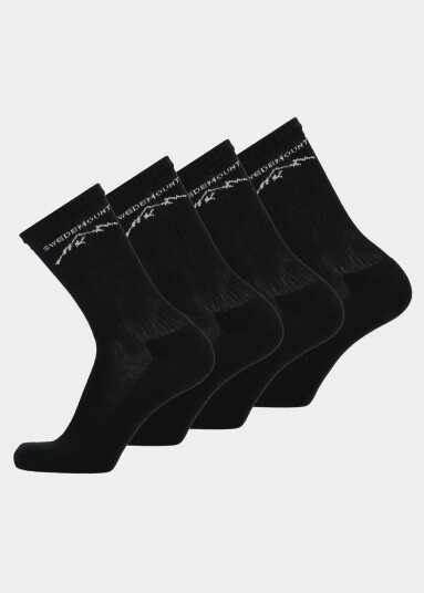 Swedemount Sport Socks 4-Pack Black 39-42 Bomullssokker