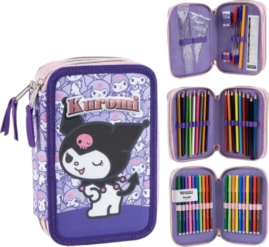 Hello Kitty Pennal Med 3 Rom Inkl. Innhold Kuromi