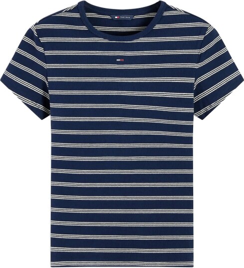 Tommy Jeans Tjw Slim Essential Rib Ss Ext Navy M