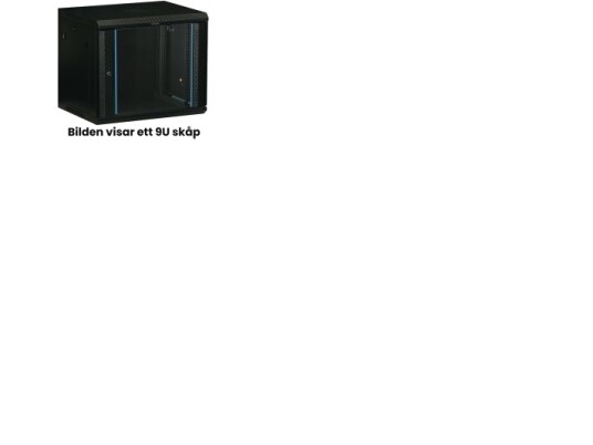 19" Veggskap 18U 600 × 450 Glassdør Svart 19" Veggskap 18U 600 × 450 Glassdør Svart