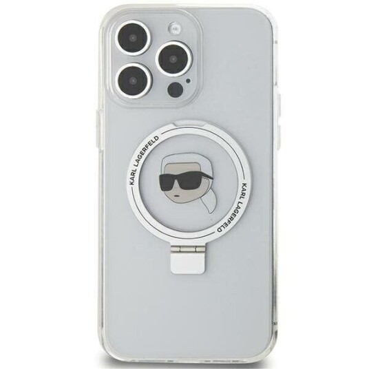 Karl Lagerfeld Ring Stand Karl Head Magsafe - Etui Iphone 15 Pro Max (Bialy)
