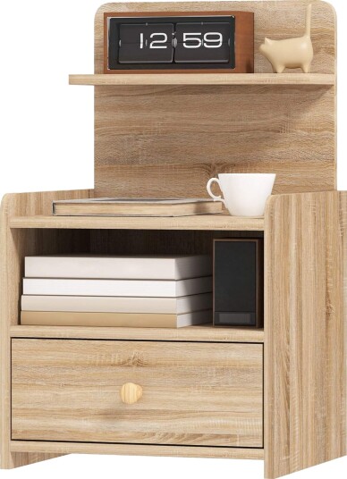 Nattbord med oppbevaring – Moderne trygt naturlig tre