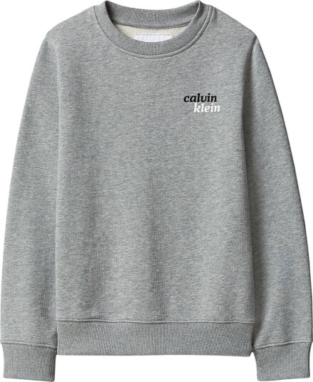 Calvin Klein Collegegenser Logo Medium+ Grey/Heather Grey Calvin Klein 12 år 152 Collegegenser Grå