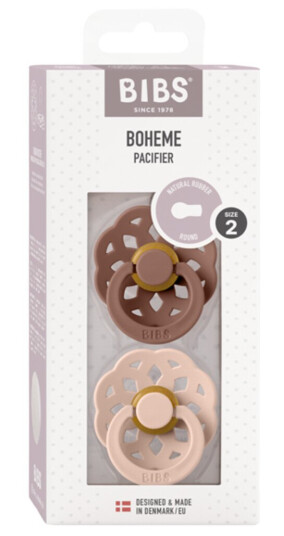 Smokk BIBS Boheme Latex Size 2 Woodchuck/Blush 2pk
