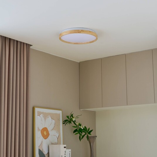 Lindby Mirren LED-taklampe tre Ø39,5cm smart