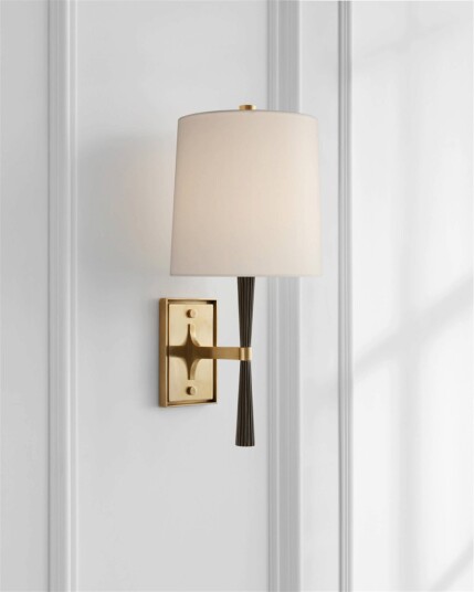 Refined Rib vägglampa ebony/mässing Refined Rib vägglampa ebony/mässing