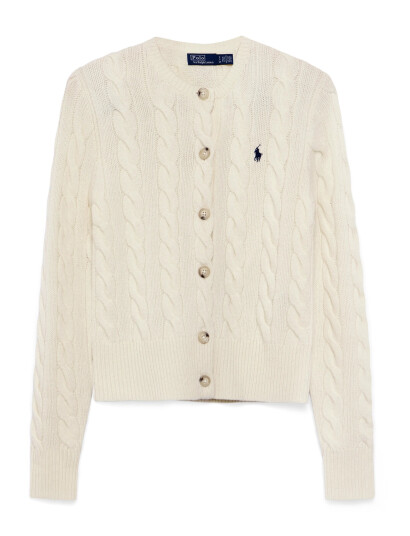 Polo Ralph Lauren Cable-Knit Wool-Cashmere Cardigan - Cream - XS