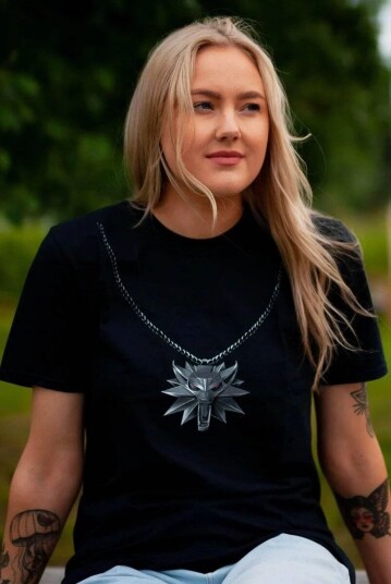 The Witcher T-skjorte Wolf Medallion - XXL - Voksen - 100% bomull