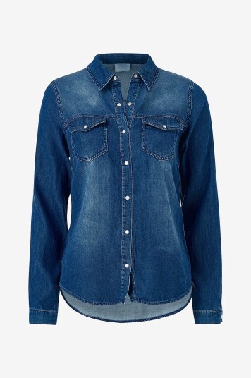 Vila - Skjorte viBista Denim Shirt - Blå