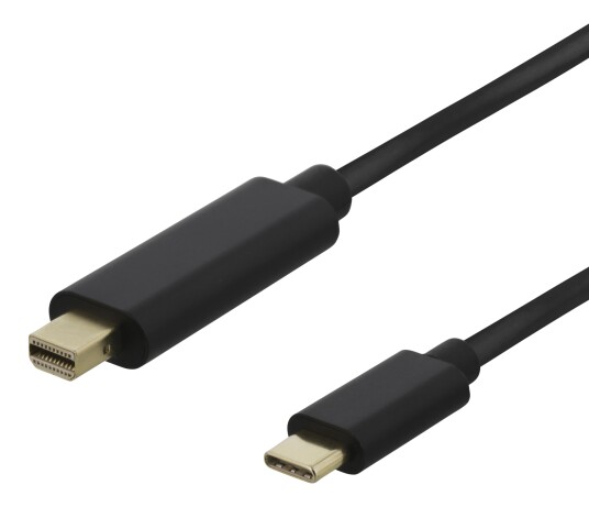 Deltaco USBC  miniDisplayPort cable 4K UHD gold plated 1m black