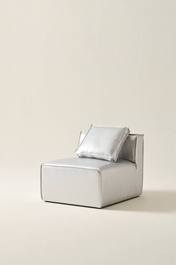 Jotex BALTIMORE sofamodul - liten med rygg + 1 pute Nikkelbelagt messing 1701699-01-0 1701698-01-0