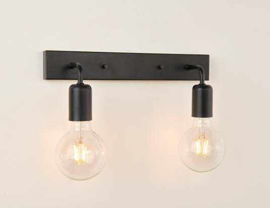 Ms - belysning Eliott dobbel vegglampe IP21 - Svart