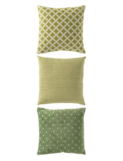 J Line S/3 Cushion Squ Polyes Grn/Wh Green W45CM