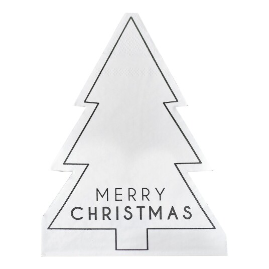 Ginger Ray Servietter Juletre Merry Christmas - 16-pakning Ginger Ray Servietter Juletre Merry Christmas - 16-pakning