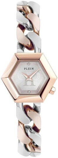 Philipp Plein Dameklokke PWWBA0223 The Hexagon Sølvfarget/Stål Ø28 Philipp Plein Dameklokke PWWBA0223 The Hexagon Sølvfarget/Stål Ø28