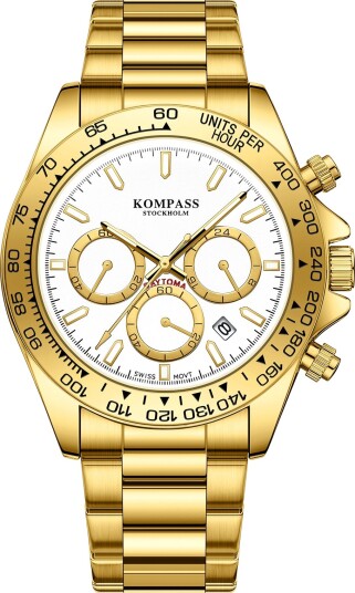 Kompass ChronoRace Gold White