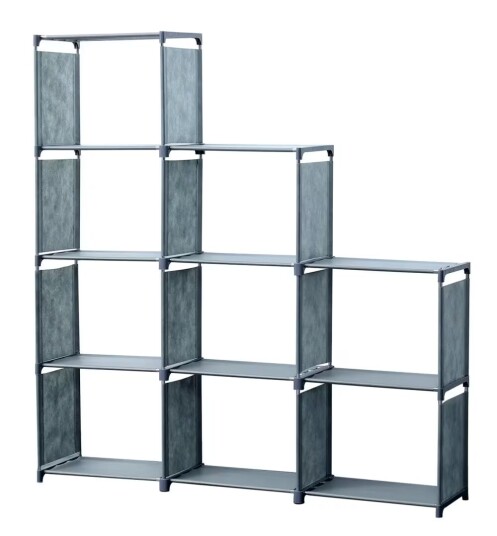 Herzberg 9-lags trapphylle Bokskap Oppbevaringsstativ - 125x125cm Grå Herzberg 9-lags trapphylle Bokskap Oppbevaringsstativ - 125x125cm Grå