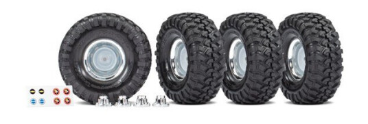 Traxxas 8166X Tire & Wheel Canyon Trail Chrome 1.9"+Center Caps Traxxas 8166X Tire & Wheel Canyon Trail Chrome 1.9"+Center Caps