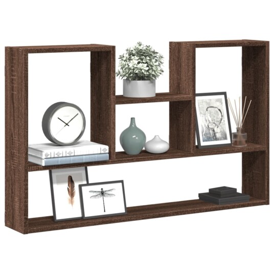  Vegghylle brun eik 99x15x60 cm konstruert tre