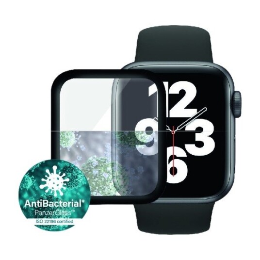 PanzerGlass 40mm Skjermbeskytter til Apple Watch Series 4/5/6/SE - Herdet Glass, Svart