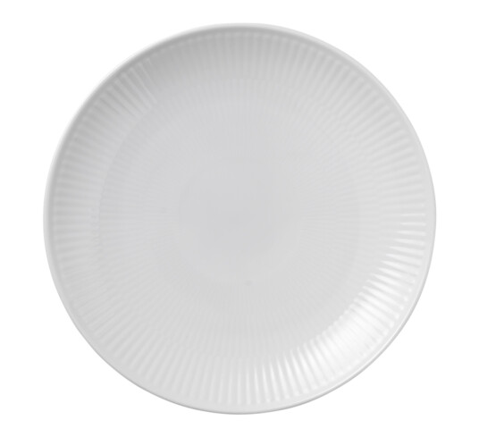 Royal Copenhagen Hvit Riflet asjett Coupe 19 cm