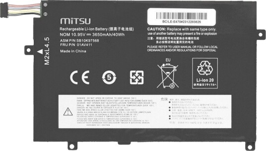 Mitsu-Batteri 01Av411 Til Lenovo Thinkpad E470/E475 BC/LE-E470