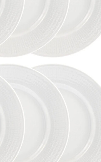 Rörstrand Swedish Grace tallerken 21 cm 6 pk snø hvit