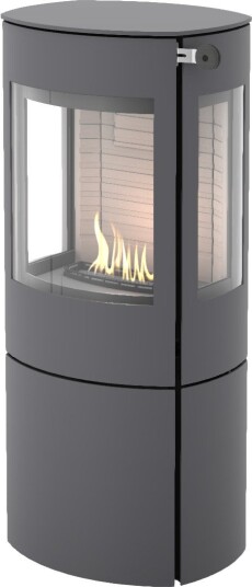 Caro 110 platina frittstående biopeis med sideglass og ståldør Caro 110 platina frittstående biopeis med sideglass og ståldør