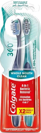 Colgate 360° DeepClean Whole Mouth Clean Tannbørster – 2 stk.