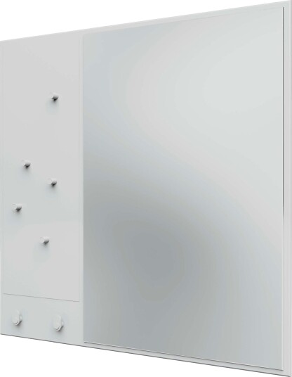 Memo Wall Mirror With Notice Board Snow