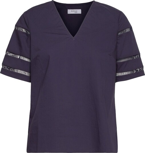 Marville Road Felice Cotton Blouse Blue 34 Marville Road Felice Cotton Blouse Blue 34