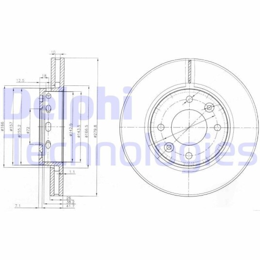 Bremseskive DELPHI BG3800 Bremseskive DELPHI BG3800