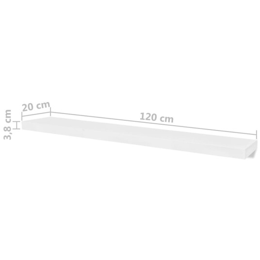 vidaXL Vegghyller 4 stk hvit 120 cm