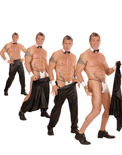 Svart Stripper Kostymebukse Til Mann Strl M/L