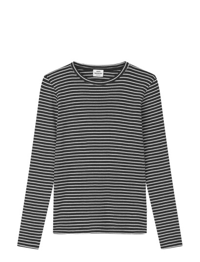 Mads Nørgaard 2X2 Cotton Stripe Talino Tee L/S Black 164 Mads Nørgaard 2X2 Cotton Stripe Talino Tee L/S Black 164