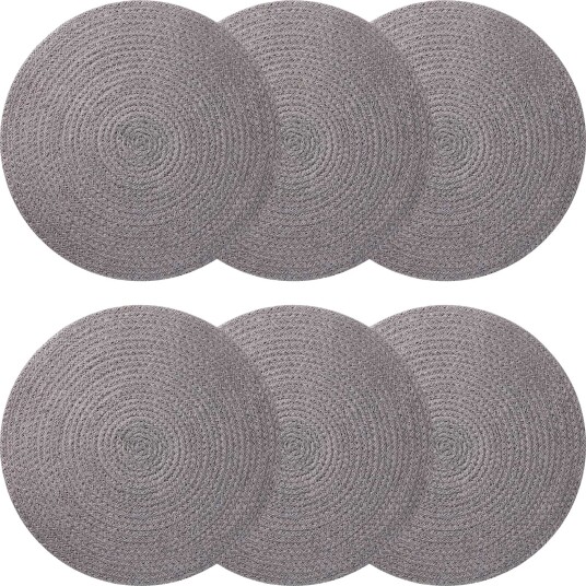 vidaXL Jute Placemets 6 stk. Grå 100% Tossa Jute