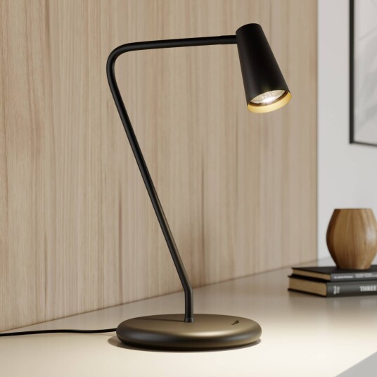 Lucande Angelina bordlampe, svart-gull