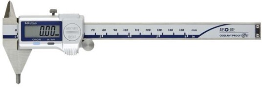 Mitutoyo Absolute Digimatic Spetsskjutmått 573-725-20 0-6in, 0,0005in Smala Skänkelspetsar, Ip67, Friktionsrulle, Datautgång Mitutoyo Absolute Digimatic Spetsskjutmått 573-725-20 0-6in, 0,0005in Smala Skänkelspetsar, Ip67, Friktionsrulle, Datautgång