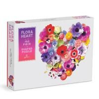 Galison Flora Heart 750 Piece Shaped Puzzle