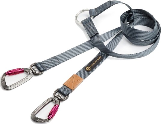 Seleverkstedet Hundehalsbånd Twin Lead Splitter 100 cm Grå