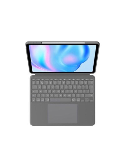 Logitech Combo Touch - Tastatur Og Folioveske - Med Styrepute - Bakgrunnsbelyst - Apple Smart Connector - Qwerty - Storbritannia - Oxford-Grå - For Apple 13-Inch Ipad Air (M2, M3)