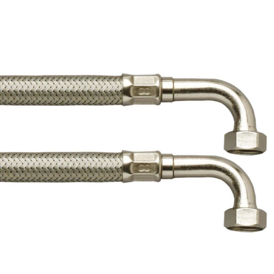 Luxor Trykkslange TP- SPX/silikon 80 cm 1/2" x 3/4" Vinkel/Vinkel