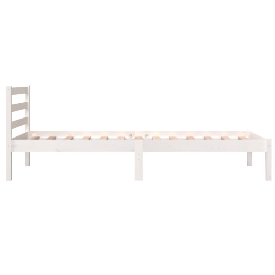 vidaXL Sengeramme heltre furu 75x190 cm hvit 2FT6 Small Single 8720286877197