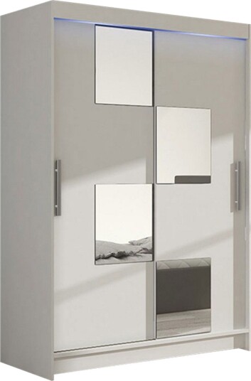 Miami Garderobe 120x58x200 cm - Beige / Hvit