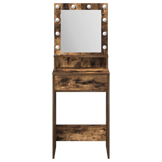 Sminkebord med LED lamper Røkt Eik 50x41x135 cm Sminkebord med LED lamper Røkt Eik 50x41x135 cm
