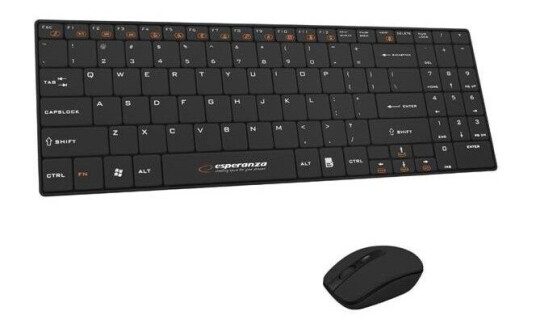 Esperanza WIRELESS SET 2.4GHZ USB LIBERTY BLACK - Tastatur & Mussett - Svart