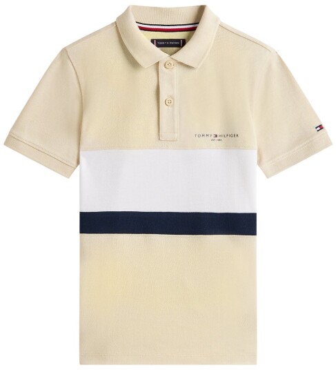 Tommy Hilfiger Mini Corp Emb Clrblock Polo Ss Beige 176